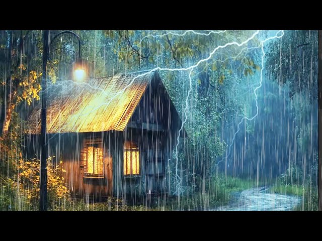 Listen & Sleep Immediately with Heavy Rain and Roaring Thunder Sounds on a Tin Roof at Night !!!