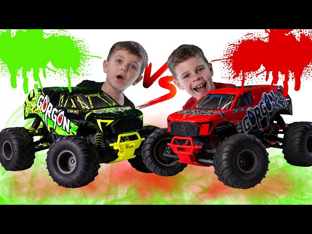 Red vs Green GORGON Arrma Monster Trucks. Unboxing, First Impression, Test.