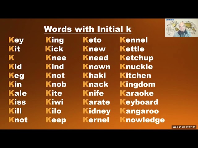 Everyday Vocabulary & Pronunciation - "K"