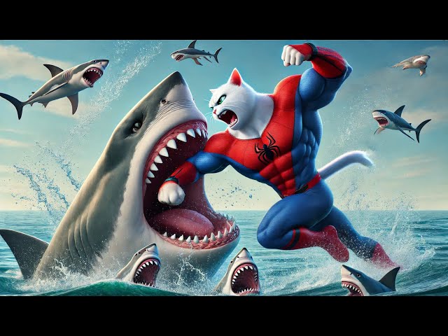 Spider-Man Cat:(2024) #8|Spider-Man Cat Fights Sharks To Avenge His Father Black Spider Dog