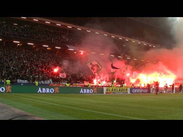 AIK - Hammarby Deciding penalty and celebration tifo Swedish Cup 2016