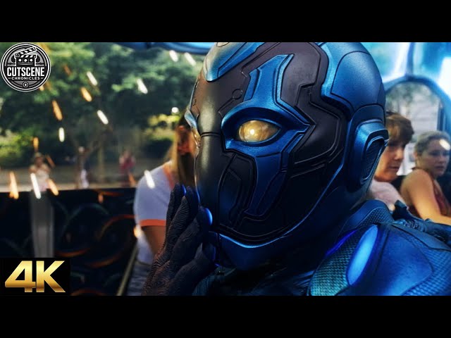 [4K UHD] Jaime Reyes Slices a Bus in Half With His Blue Beetle Powers CUTSCENE | Blue Beetle (2023)