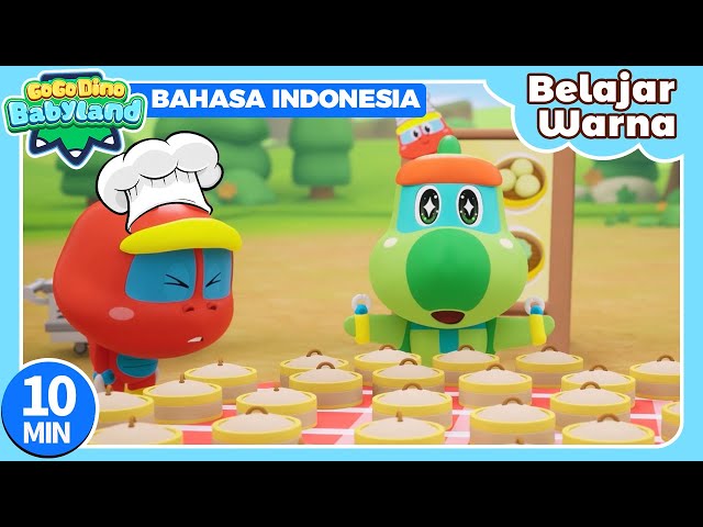 🌈Go Go Dino Bermain Dan Belajar Warna | 10min Kompilasi | Kartun Anak | Dinosaurus | gogodino Bahasa