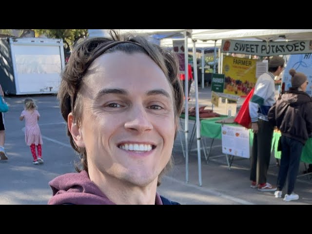 At the Vista, CA farmer’s market with the family