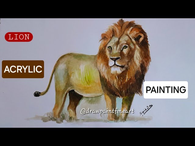 EASY LION Painting | Acrylic Painting Tutorial