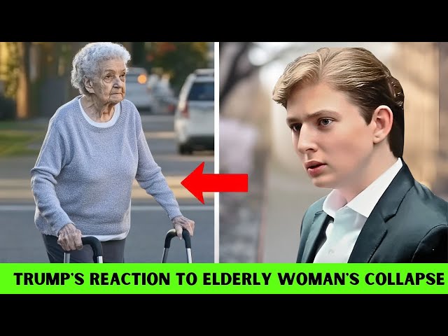 Elderly Woman Collapses in Busy Street—What Barron Trump Does Next Will Leave You in Tears