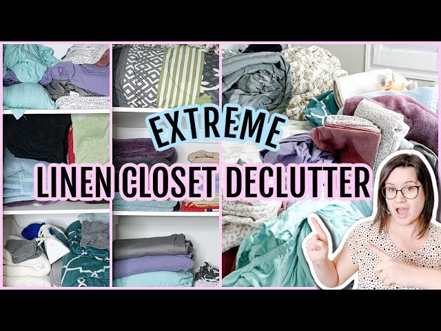 EXTREME SMALL LINEN CLOSET DECLUTTER | DECLUTTERING MY LINEN CLOSET | DONATING ALMOST EVERYTHING!