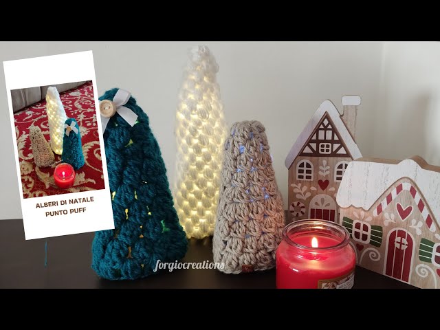 Tutorial uncinetto albero di natale facile e veloce -festive puff Stitch crochet trees