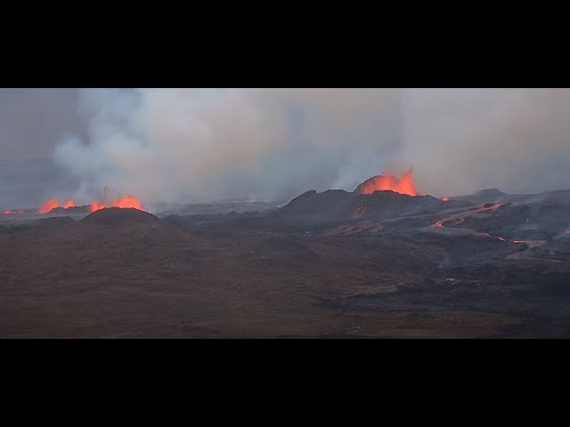 LIVE from Þorbjorn - Close up - Iceland volcano eruption