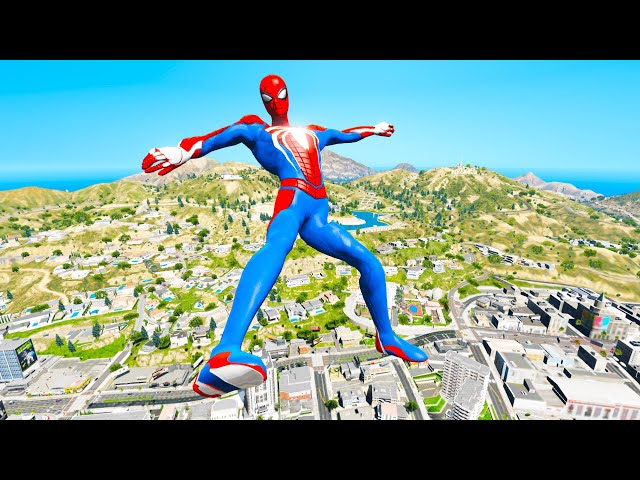 GTA 5 Spiderman Falling off Highest - Funny Moments & GTA 5 Gameplay Fails