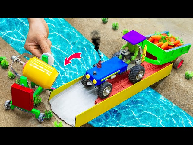 Tractor  DIY - Farm Diorama with mini farm for cow, horse, cow || Village Farm