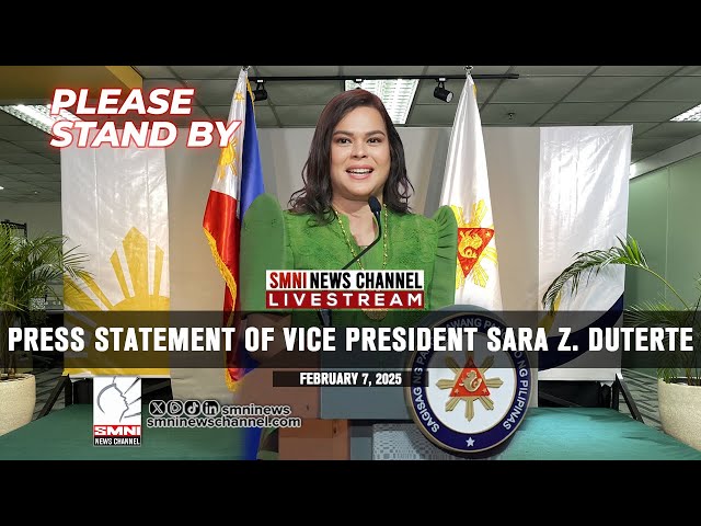 LIVE: Press Statement of Vice President Sara Z. Duterte | February 7, 2025