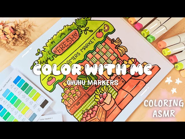 Color with me ASMR 👩🏻‍🌾🥕 Little Corner | Coco Wyo Coloring Book | Ohuhu Markers (no music/talking)