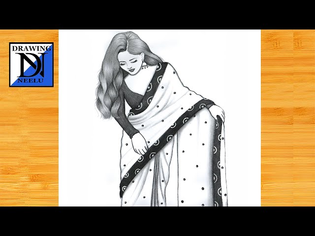 How to draw a traditional Girl with beautiful saree || Pencil Sketch for beginners || girl drawing