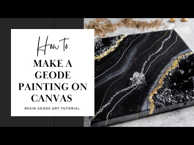 Geode Resin Art FULL TUTORIAL on Canvas - For Beginners