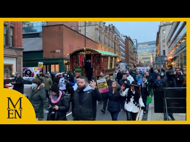 Traveller communities hold 'peaceful march' in Manchester