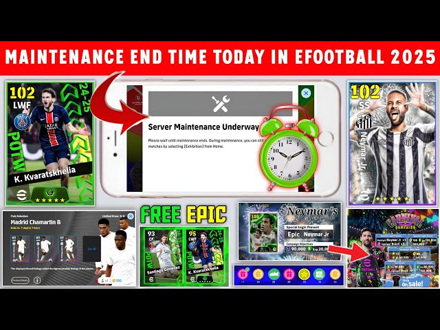 Maintenance End Time Today In eFootball 2025 Mobile | Pes Server Maintenance | Maintenance End Time