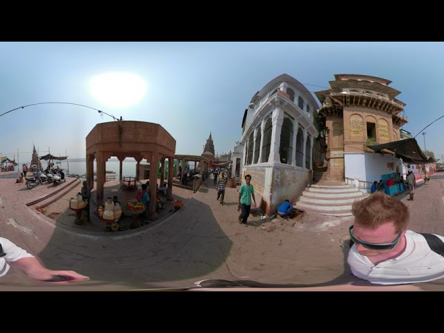 EARLY MORNING RIVER GANGES VARANASI INDIA IN 360