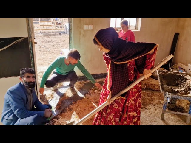 "Ibrahim and Amir's Daughter: Cementing the Electrical Pipes for Our Dream Home!"