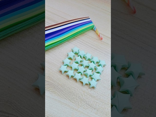 ⭐Mint Stars⭐ | Day 15 of Making 27-Color Paper Stars | #paperstars #shorts #mint #artsandcrafts