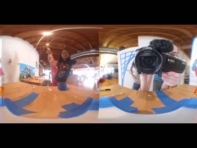 360 video filmed with a phone and clip-on lens