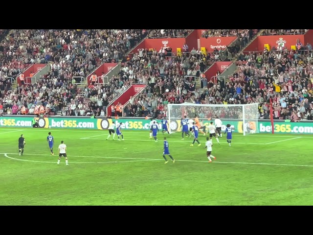 Joe Aribo kicks for a moon goal vs Chelsea FC