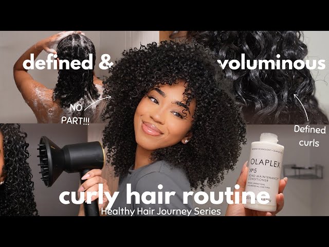 Curly Hair Routine | no part styling + defined curls | how to grow your curly hair faster and longer