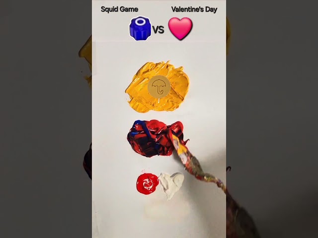 Squid Game & Valentine's Day Guess the mixed colors #satisfying #squidgame #valentinesday