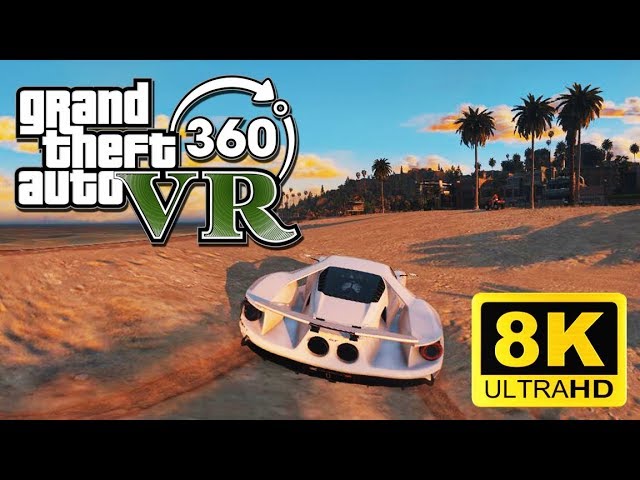 GTA 360 vr 8K spherical videos | Drive along the sealine in a cool car