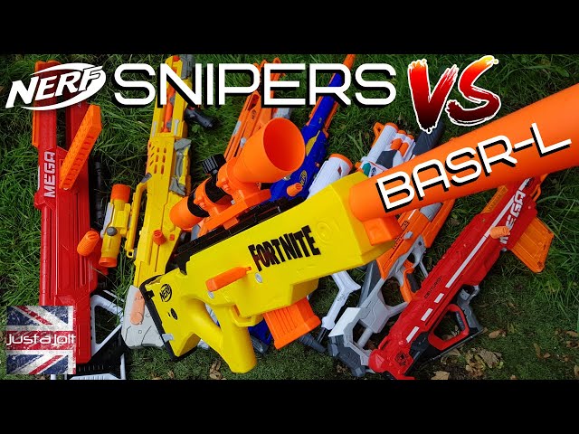 New Nerf Fortnite BASR-L Review vs 7 Other Nerf Sniper Rifles: Nerf Bolt Action Sniper Showdown