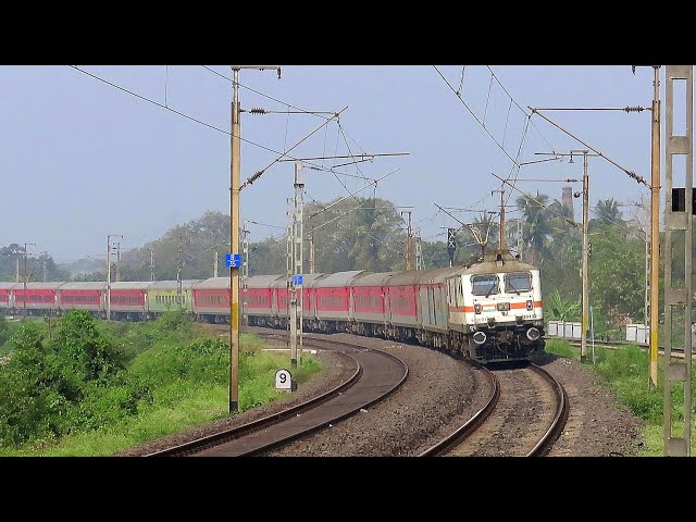 [6 in 1]Trains on Beautiful 90° Curves | Rajdhani+ Mumbai Mail+ InterCity Exp+ LHB Parcel