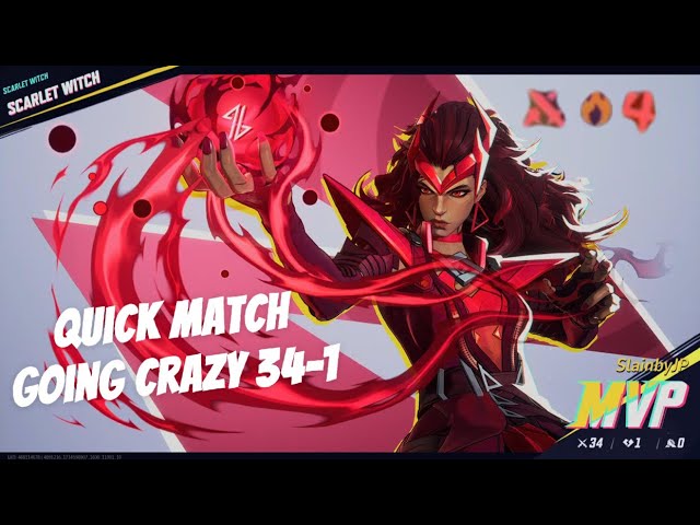 Marvel Rivals GREAT GAME Scarlet Witch Quick Match MVP 34-1 Season 0