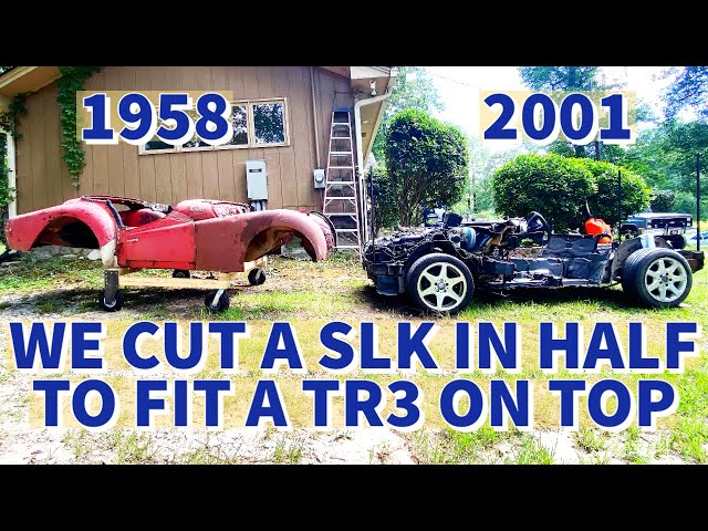 SLK to TR3 Body Swap Project| WE FINALLY CUT THE CAR IN HALF! WILL IT EVER GO BACK TOGETHER?!