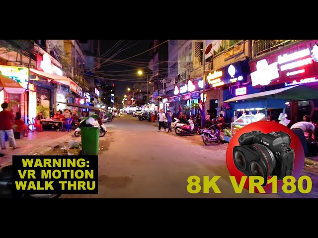 PHNOM PENH lets go for a walk at night thru back streets 8K 4K VR180 3D (Travel Videos ASMR Music)