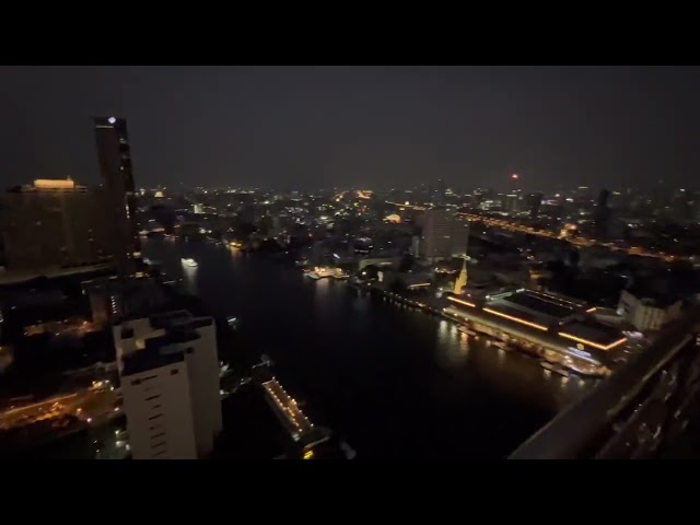 #Bangkok #Riverside Millennium Hilton Bangkok | Executive Lounge | panoramic night river views.