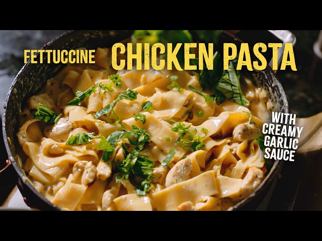 Creamy Fettuccine Chicken Pasta (Easy Dinner Recipe!)