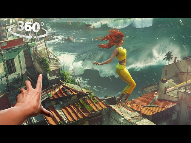 360° Disaster Escape: Tornado, Shark, Tsunami – Virtual Reality Survival Challenge VR 360 Video