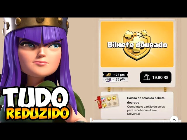 TUDO MAIS BARATO A PARTIR DE AGORA! PASSE DOURADO PELA METADE DO PREÇO, SKINS E MAIS CLASH OF CLANS!