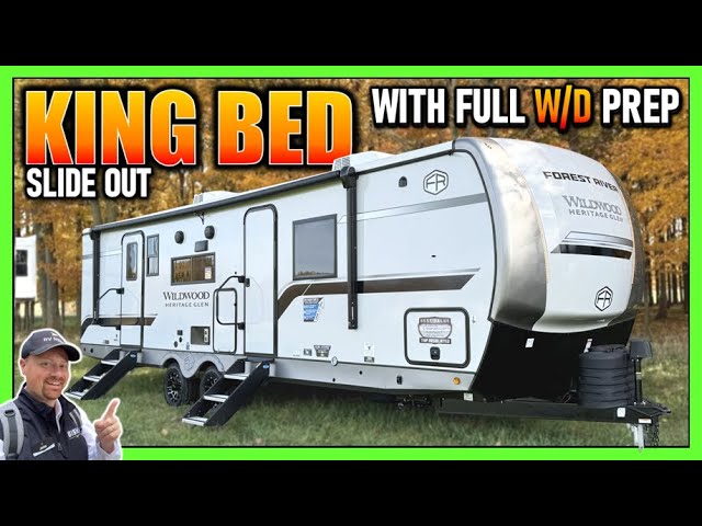 All-New Bed Slide + Laundry Couple's Camper! 2025 Wildwood Heritage Glen 265SBRB Travel Trailer