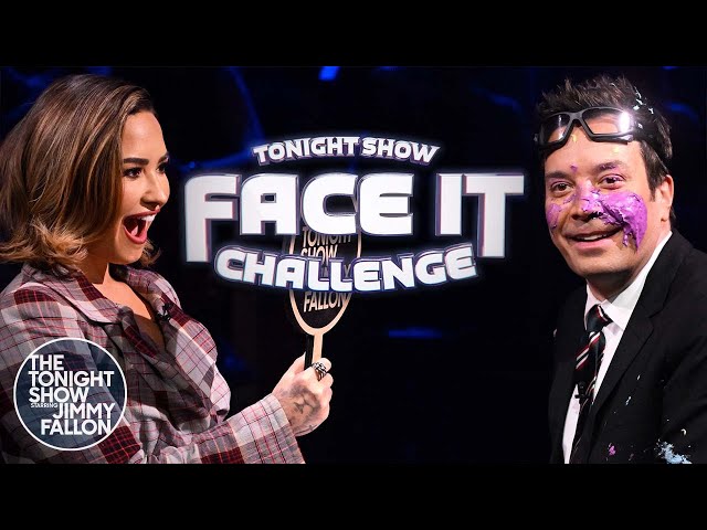 Face It Challenge with Demi Lovato | The Tonight Show Starring Jimmy Fallon