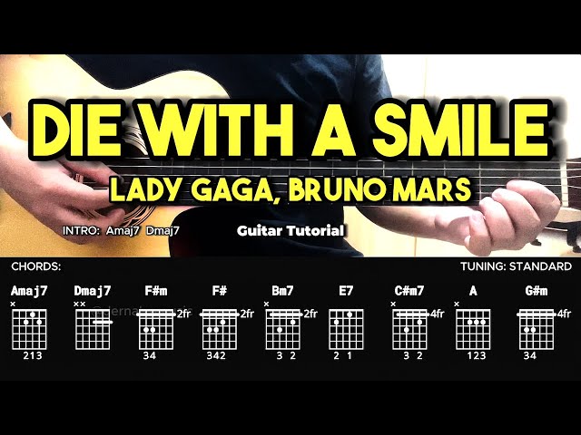 Die With A Smile - Lady Gaga, Bruno Mars | Easy Guitar Chords Tutorial For Beginners #guitarlesson