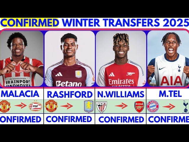 🚨ALL THE LATEST CONFIRMED TRANSFER NEWS  TRANSFERS WINTER 2025|Rashford✔️ Malacia✔️ Nico Williams✔️