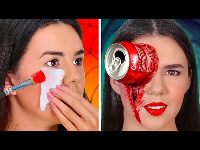 HALLOWEEN DIY CRAFTS 🎃 School Art 🎨 Makeup and Costume 😍 House Decorating Challenge by 123 GO