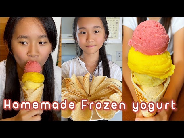 Homemade Frozen Yogurt and Waffle Cone! | Janet and Kate