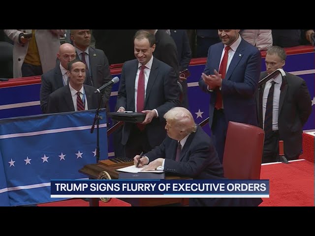 Trump signs flurry of Executive Orders at Capital One Arena