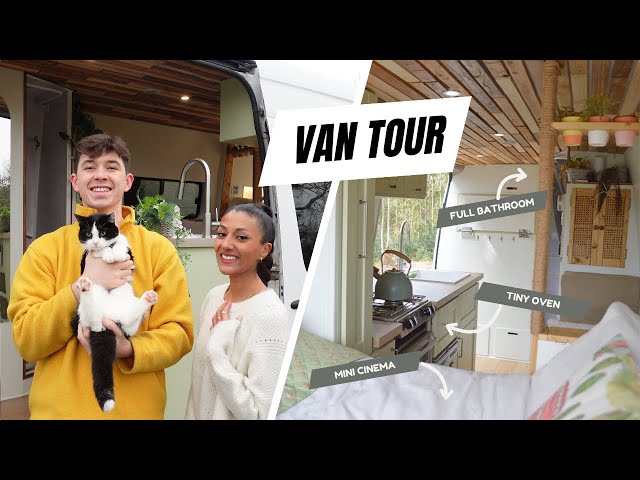 VAN TOUR | Bespoke DIY van conversion for off-grid vanlife with a cat!