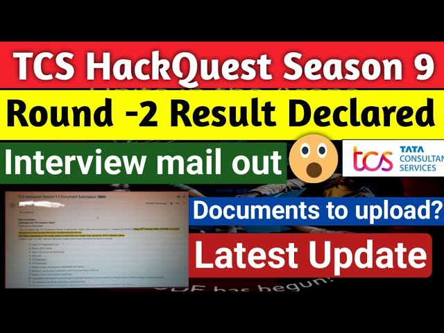 TCS Hackquest Round-2 result declared😲 Interview mail out|Latest Update #tcs