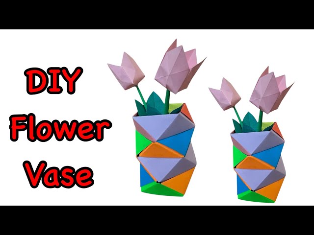 Paper flower Vase | Origami flower pot |  DIY flower Vase #papercraft #tutorial #papercraft