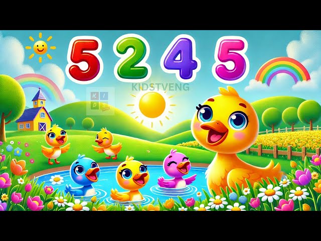 Five Little Ducks | Fun Counting Song for Kids | KIDSTVENG