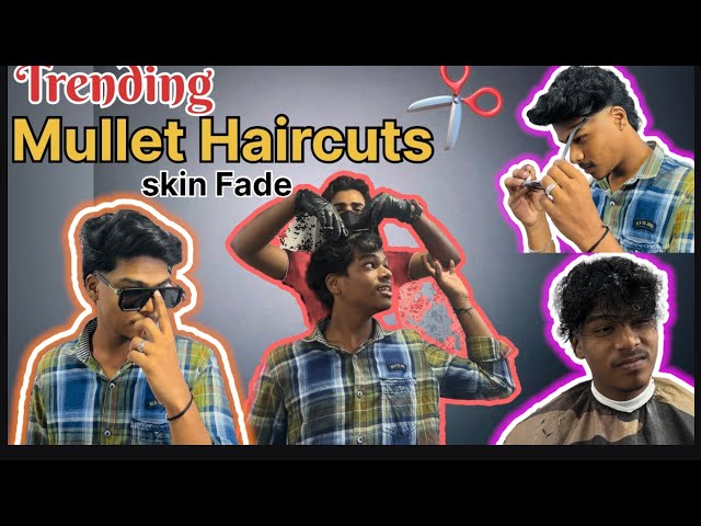 Trending Mullet haircuts 💇|| skin Fade​⁠@Shaikhsaloon1|| #Hairstyle #barbershop #trending #ytvideo